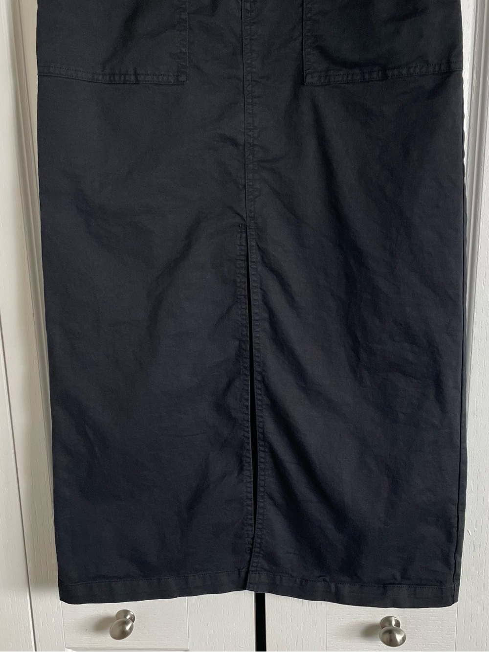 A New Day Surplus Utility Maxi Skirt Women’s S Black Split Cotton Elastic Waist - Picture 3 of 15